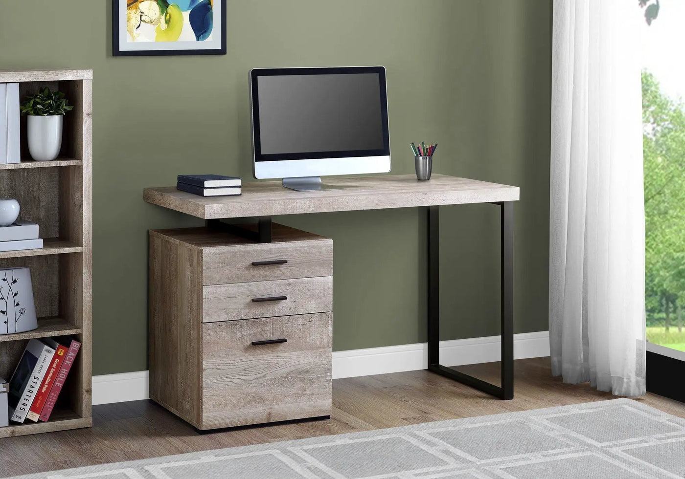 Computer Desk For Home Office, Left or Right Setup with Storage Drawers by HouseOfZazla
