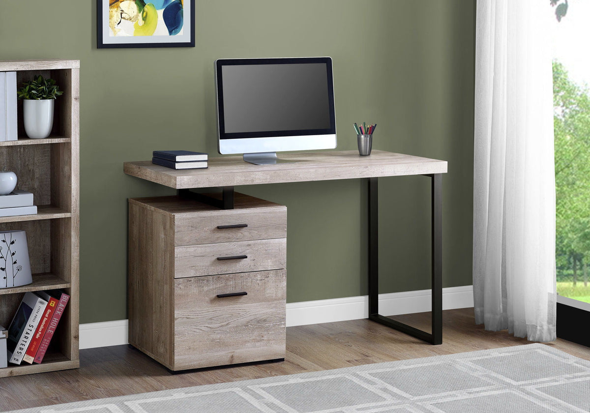 Reversible Computer Desk with Storage Drawers - Multiple Colors, photo 13 of 28