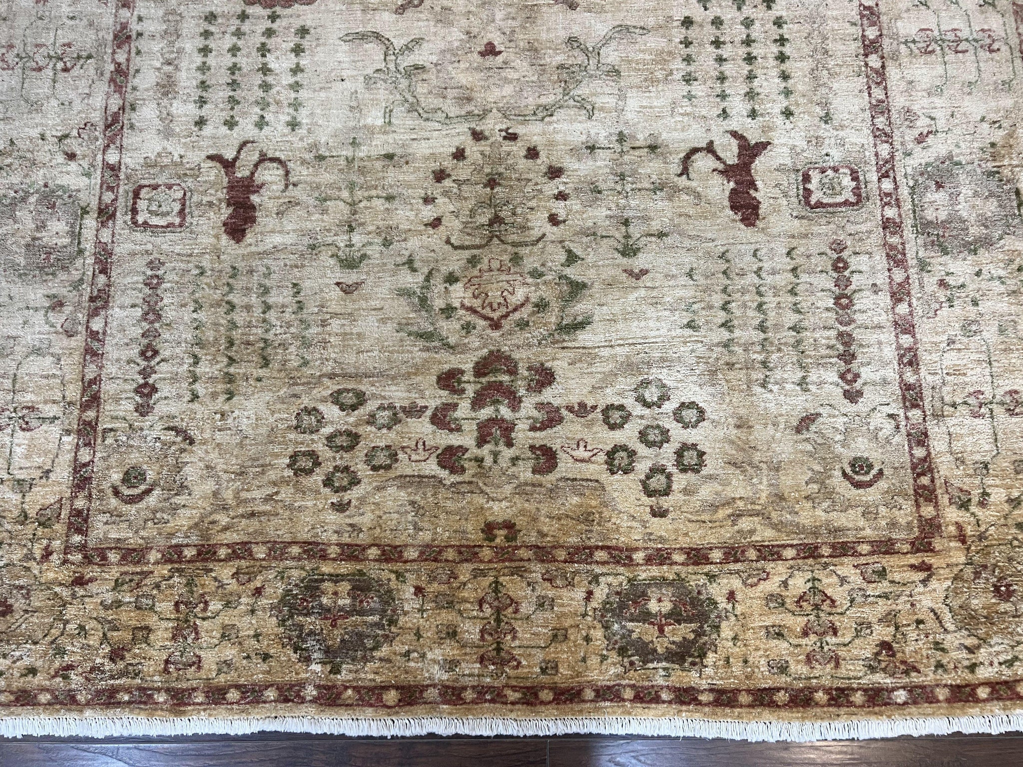 Pakistani Oushak Rug 6 x 9.6, Handmade Wool Peshawar Carpet, Farmhouse Rug by Jewel Rugs