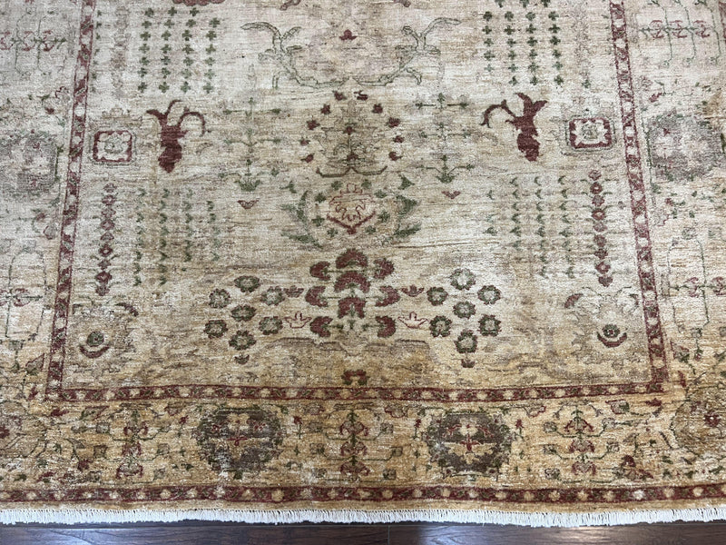 Pakistani Oushak Rug 6 x 9.6, Handmade Wool Peshawar Carpet, Farmhouse Rug by Jewel Rugs