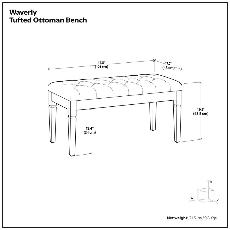 Waverly - Upholstered Tufted Ottoman Bench by HouseOfZazla