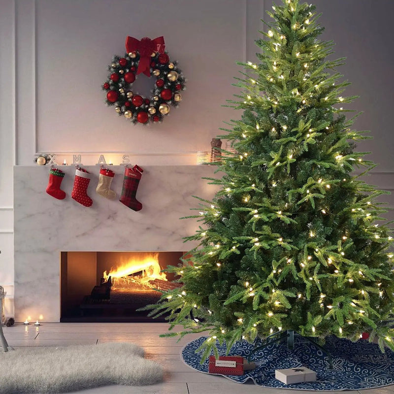 7.5ft Pre-Lit Artificial Christmas Tree with 650 Warm Lights by HouseOfZazla