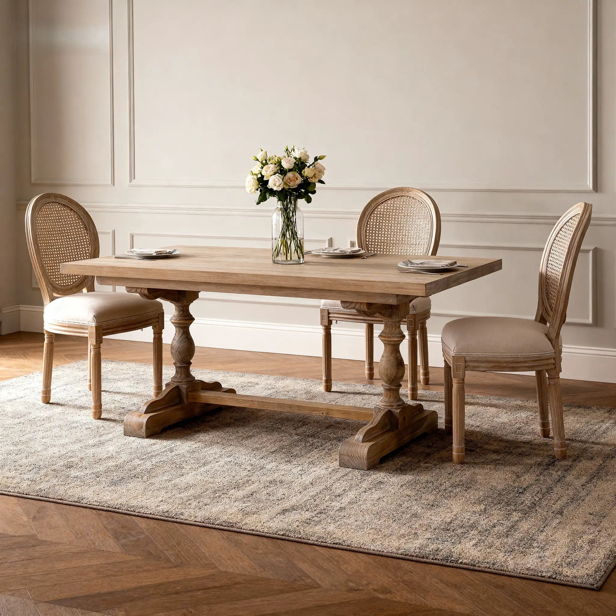 French Style Solid Wood Frame Seating for Dining by HouseOfZazla