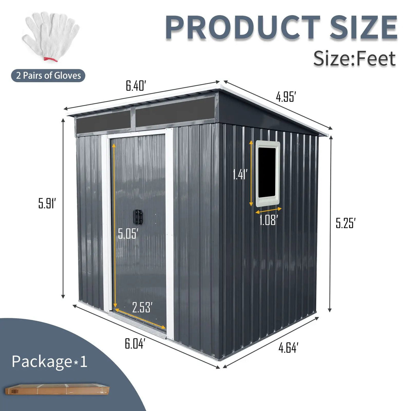Outdoor Metal Storage Shed With Window And Transparent Plate For Garden, Lawn by HouseOfZazla