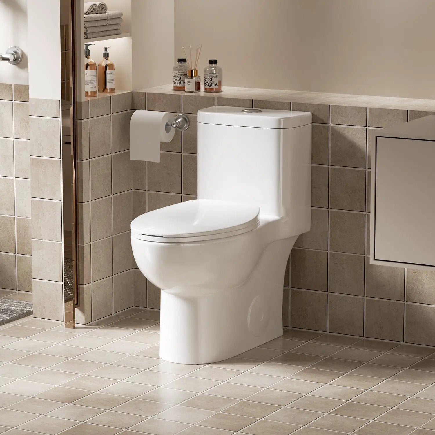 1.1/1.6 GPF Tornado Flush One-Piece Toilet with Comfort Chair Seat by HouseOfZazla