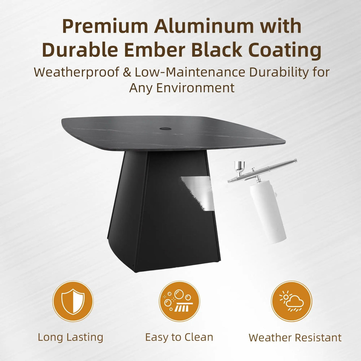Rounded Square Outdoor Pedestal Dining Table by Unique Piece Furniture