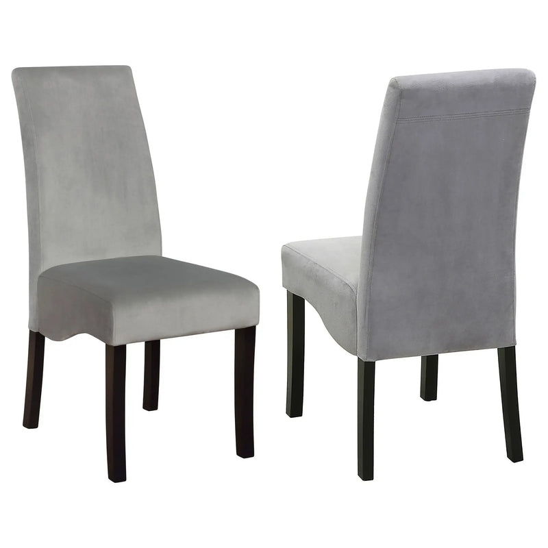 Stanton Velvet Upholstered Dining Side Chair Grey (Set of 2) by Unique Piece Furniture