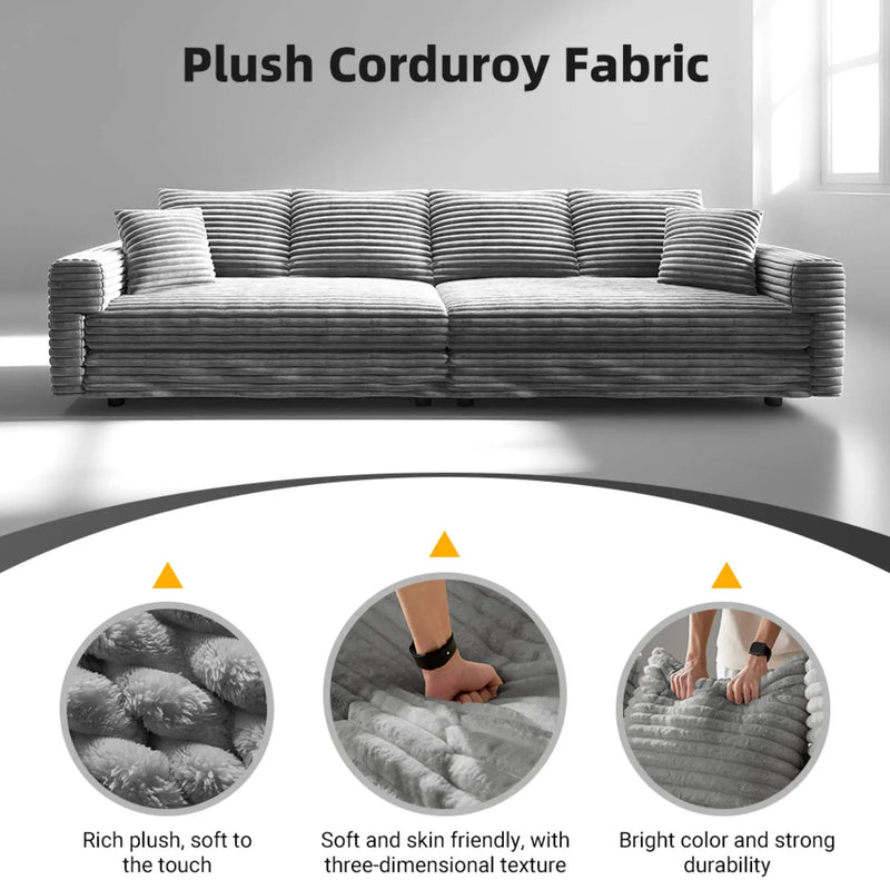 Convertible Deep Seat Sofa With Soft Pillows And Ottomans by HouseOfZazla