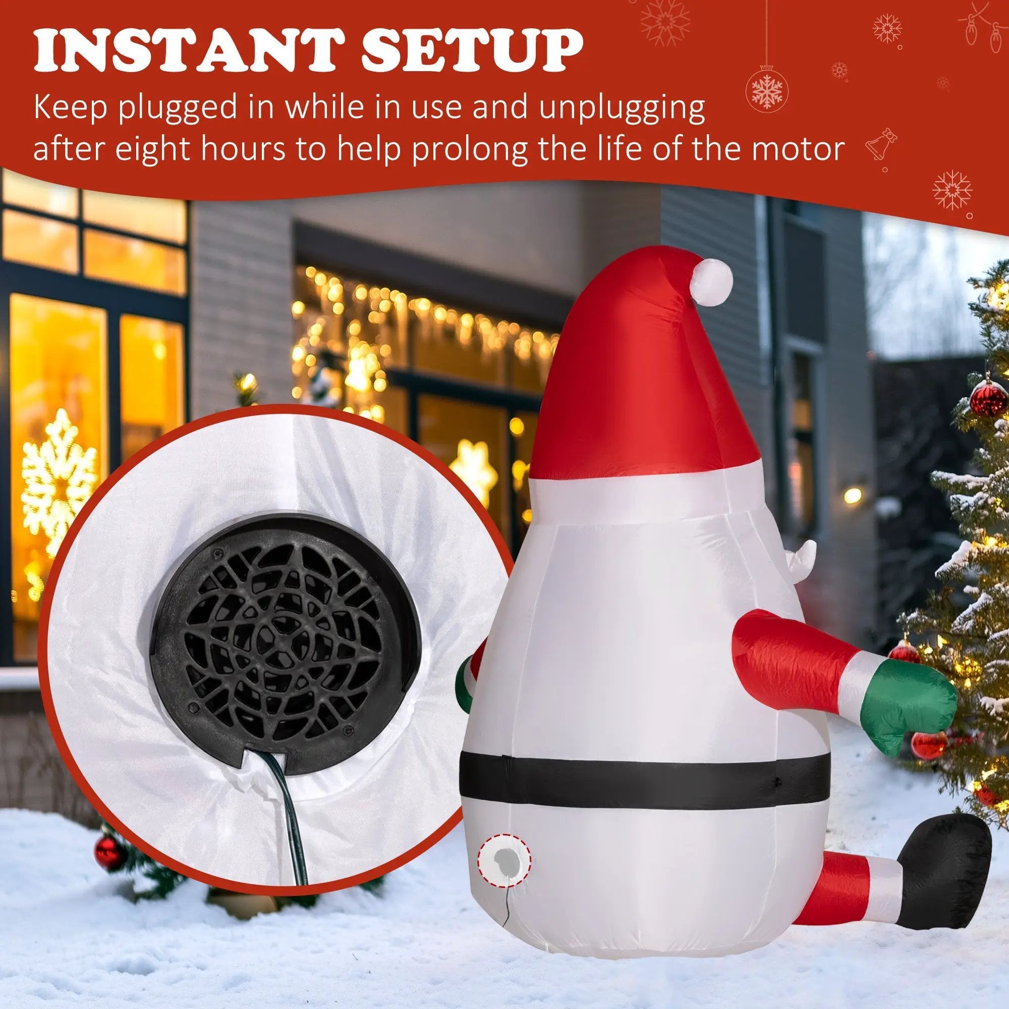 Outsunny Inflatable Christmas Santa Claus by HouseOfZazla