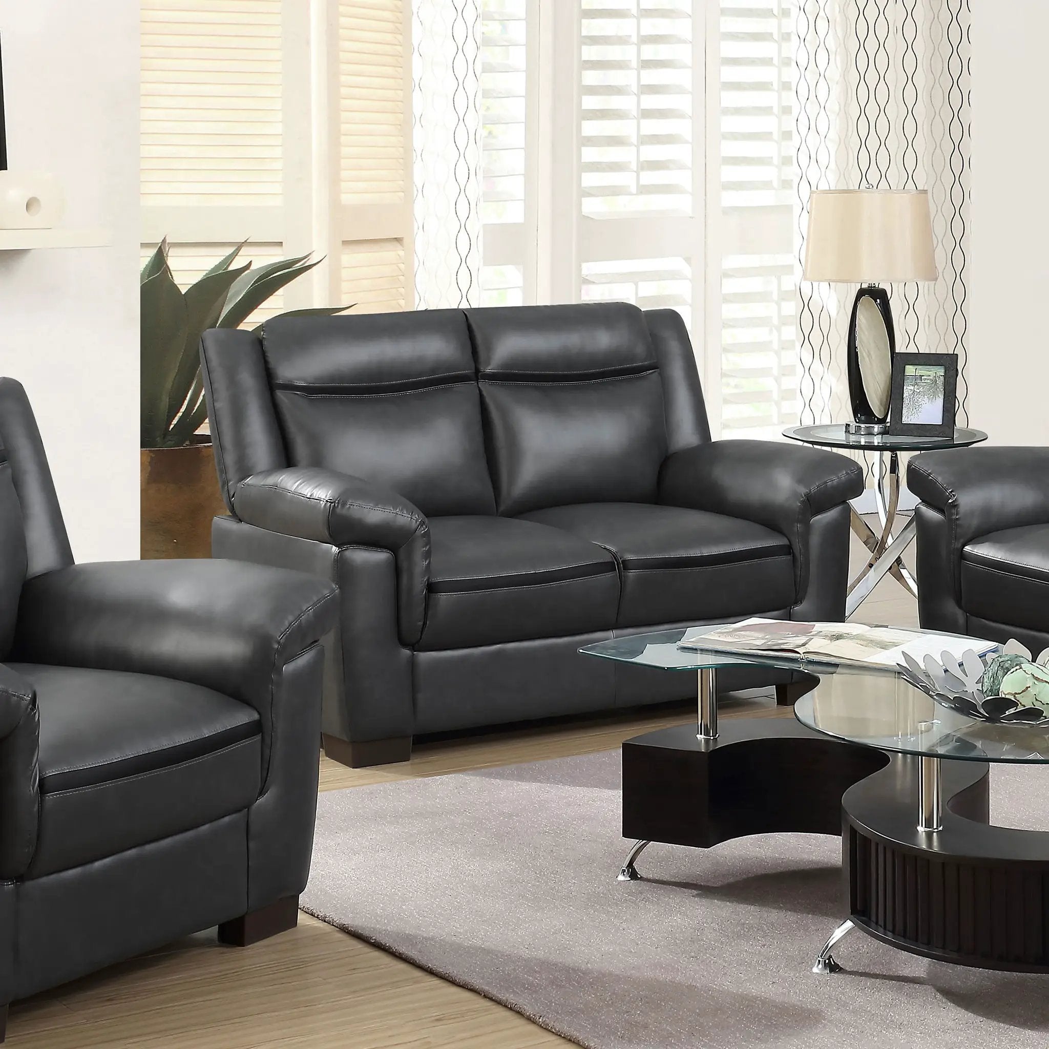 Jacob - Loveseat With Pillow Top Arms Upholstery - Gray