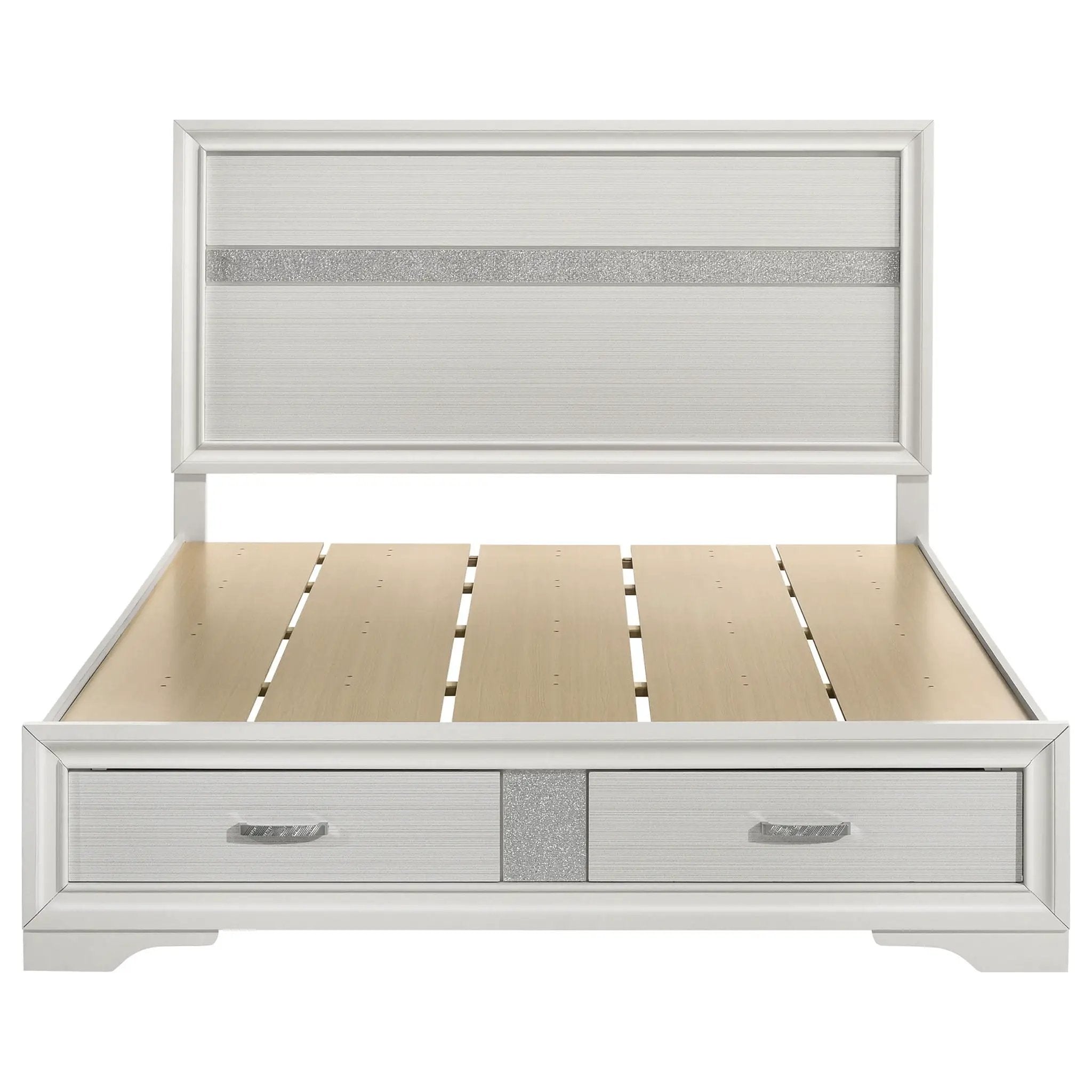 Miranda 51-inch Wood Queen Storage Panel Bed White by Unique Piece Furniture