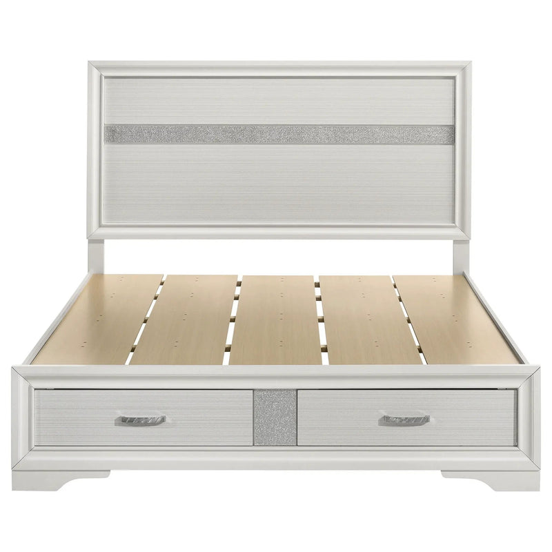 Miranda 51-inch Wood Queen Storage Panel Bed White by Unique Piece Furniture
