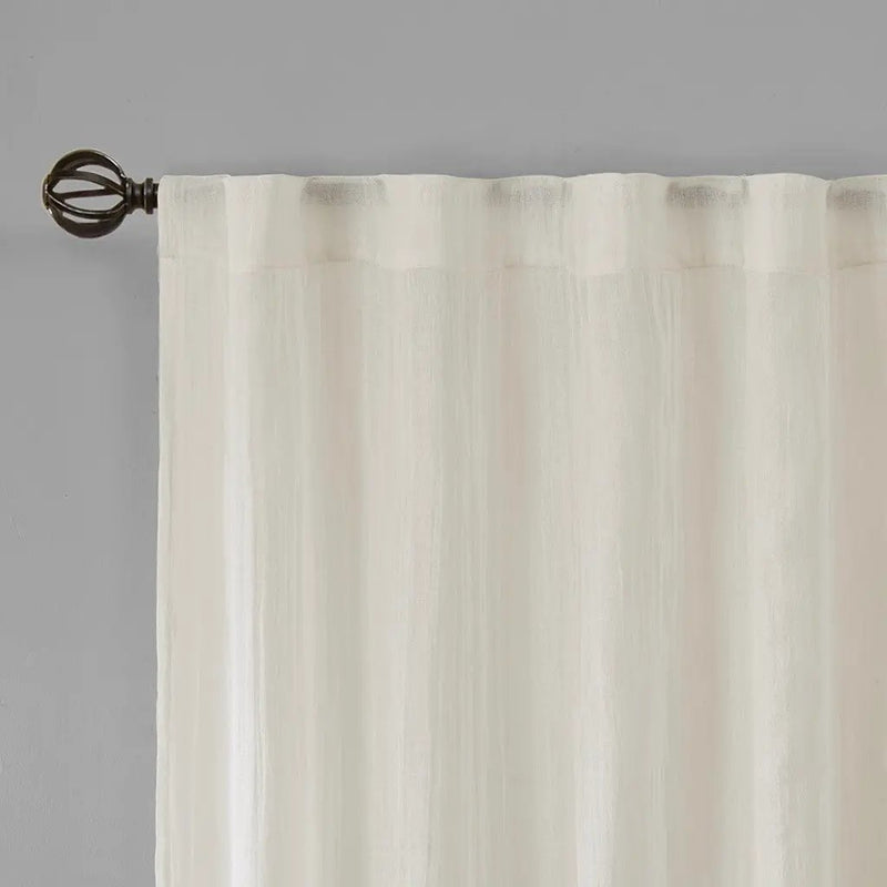 Solid Crushed Curtain Panel Pair (2 Pcs Window Panels) by HouseOfZazla