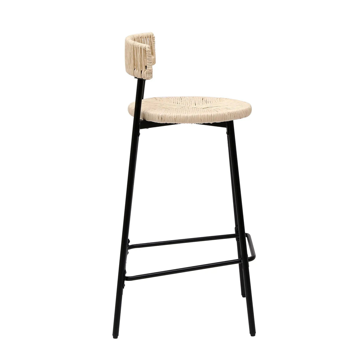 Boho Style Handwoven Paper Rope Counter Stools (Set of 2) by HouseOfZazla