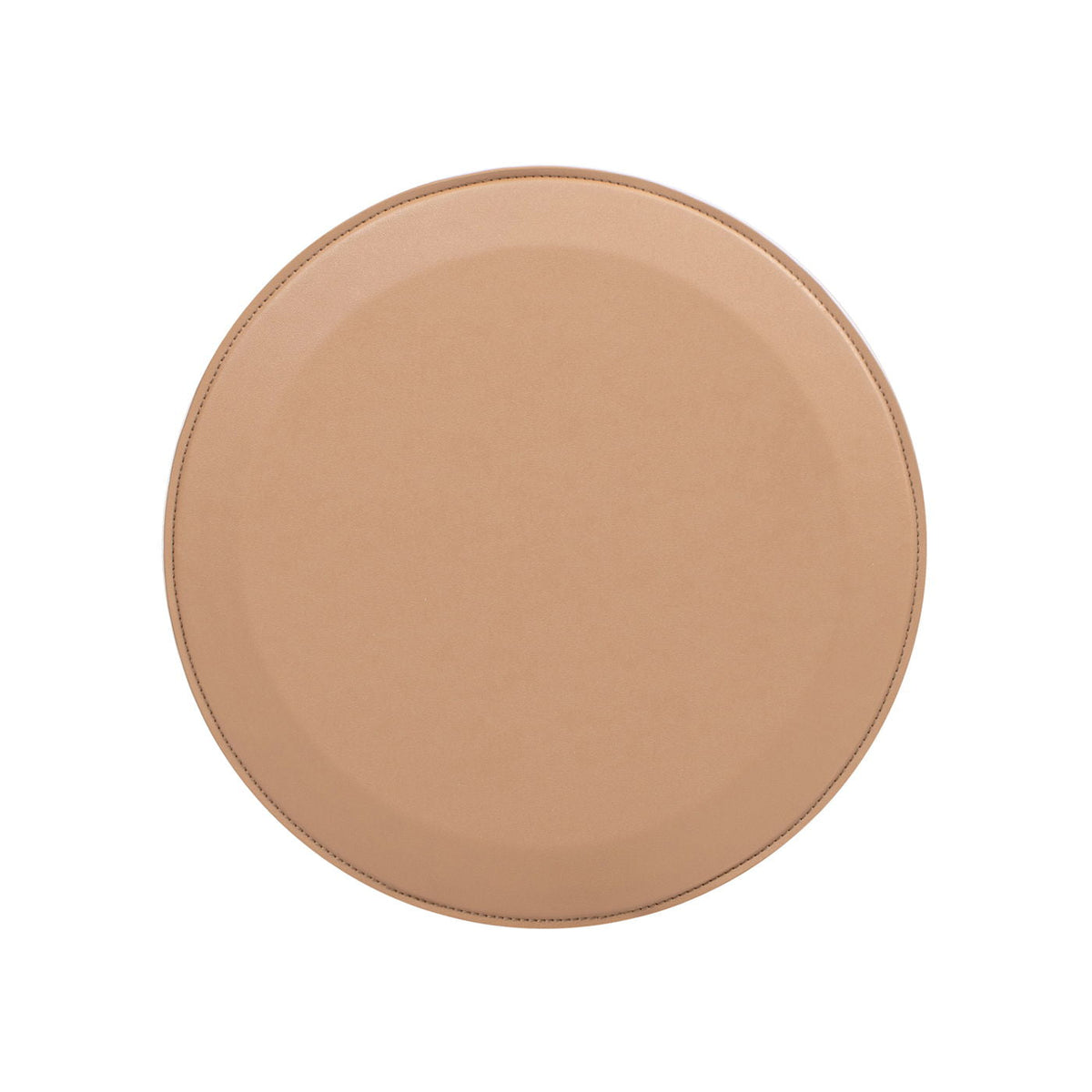 Leatherette C-Shaped Sofa Side Table with Round Top - Saddle Brown, photo 6 of 10
