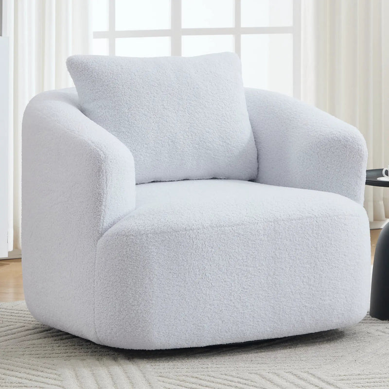 360° Swivel Round Upholstered Comfy Chair by HouseOfZazla