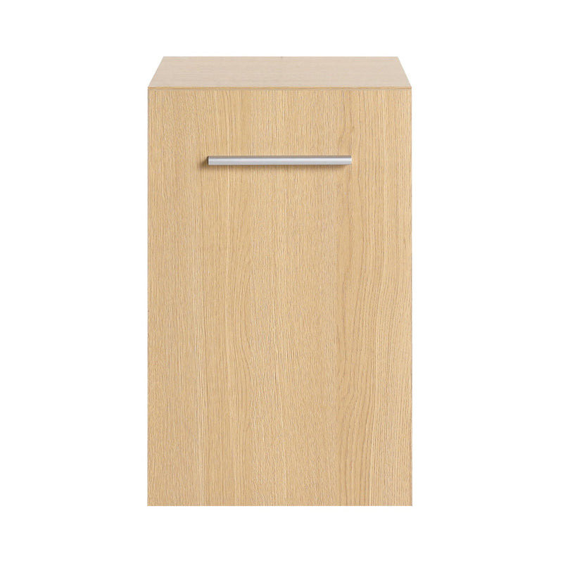 Floating Bathroom Vanity Single Door Base Cabinet, Wall Mounted Storage - Light Oak by HouseOfZazla