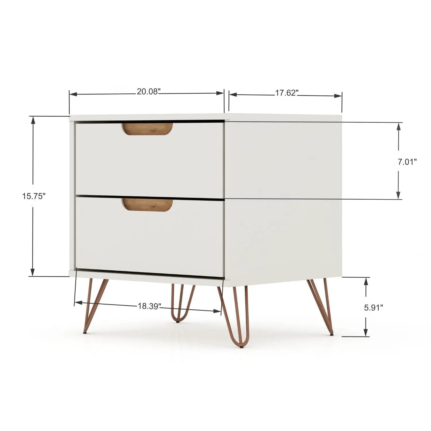 Rockefeller - Nightstand With 2 Drawers - Off White by HouseOfZazla