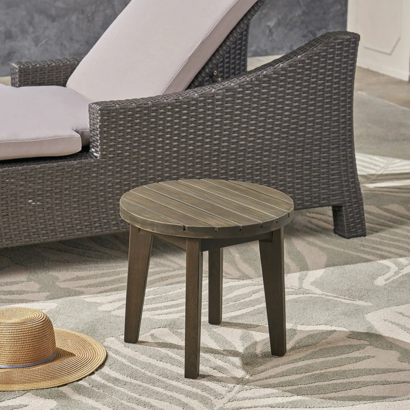 Outdoor Acacia Wood Side Table With Weather Resistance by HouseOfZazla