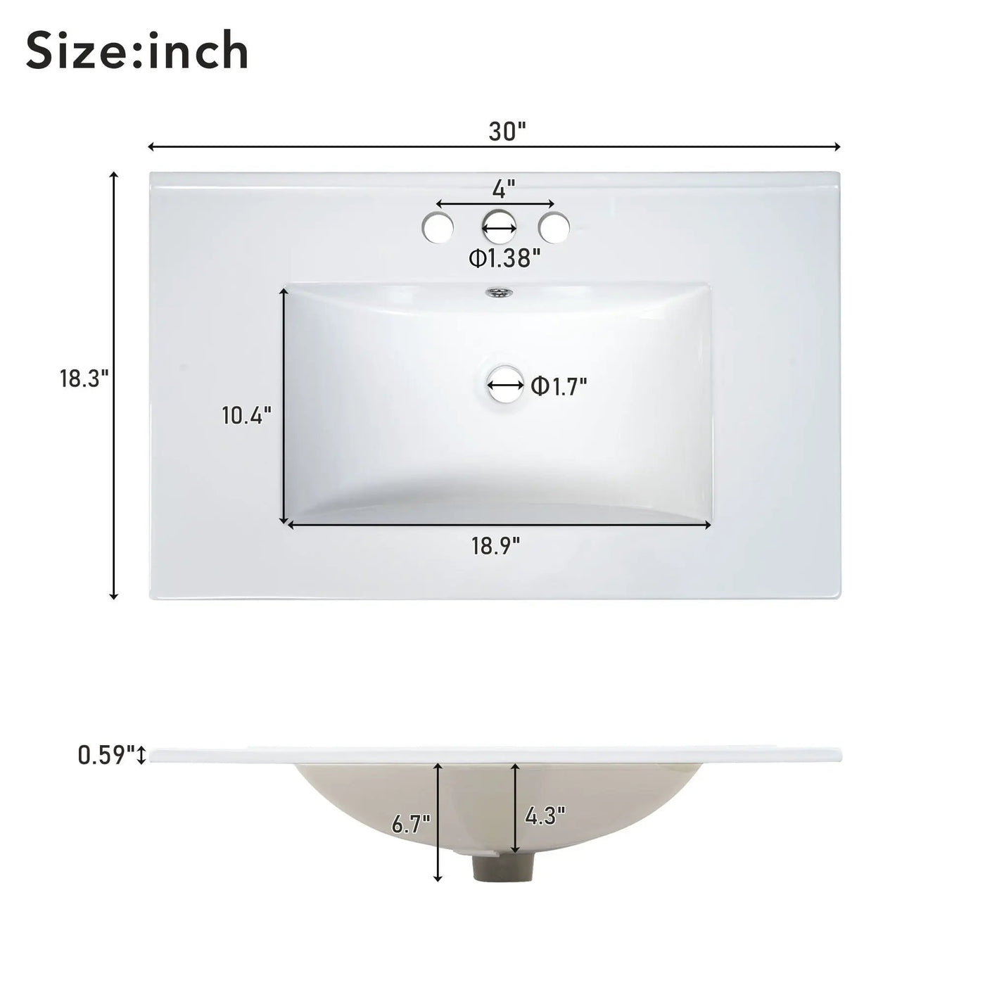 Elegant Bathroom Vanity With Ceramic Sink And Versatile Storage by HouseOfZazla