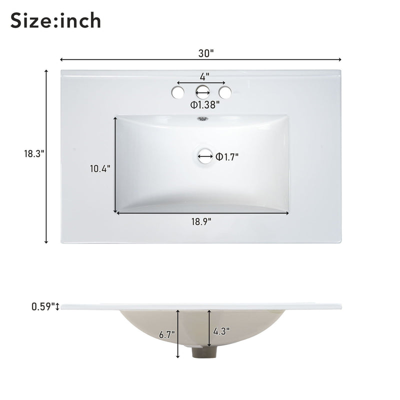 Elegant Bathroom Vanity With Ceramic Sink And Versatile Storage by HouseOfZazla