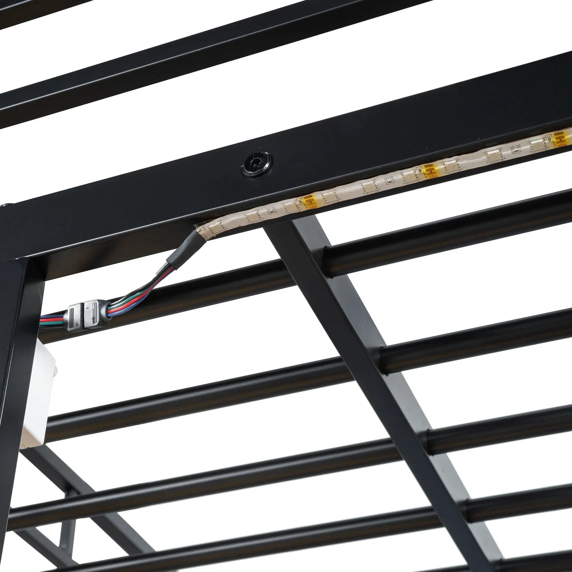 Loft Bed With Desk, Shelves, Power Outlet, LED Light And Wardrobe by HouseOfZazla