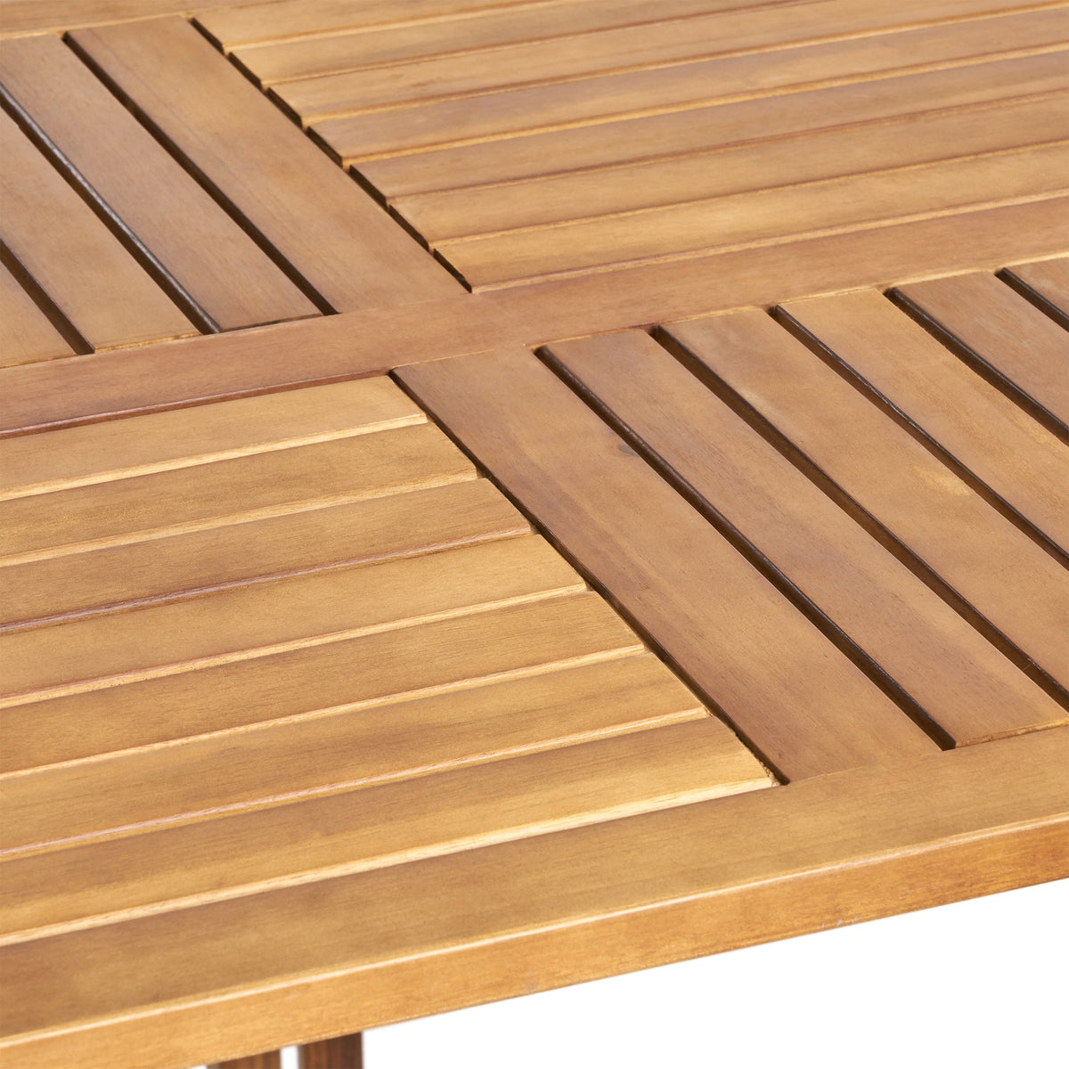 Outdoor 59 Inch Rectangular Solid Wood Dining Table - Teak Finish, photo 10 of 10
