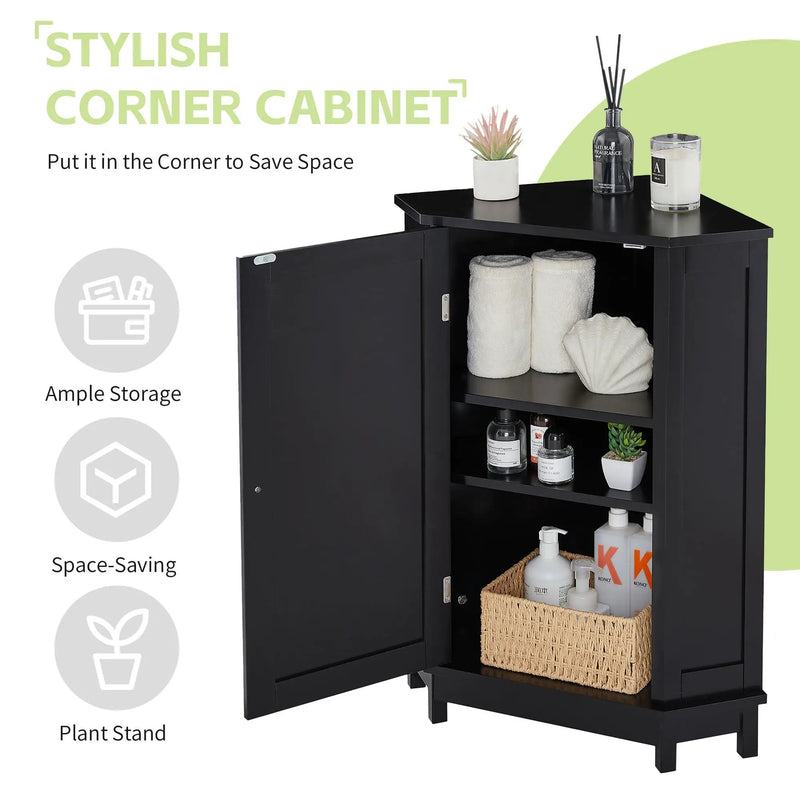 Bathroom Cabinet Triangle Corner Storage Cabinet With Adjustable Shelf Modern Style by Unique Piece Furniture