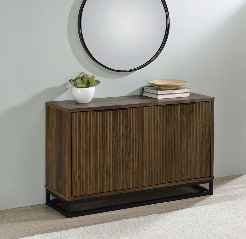Ryatt 4-door Engineered Wood Accent Cabinet Dark Pine by Unique Piece Furniture