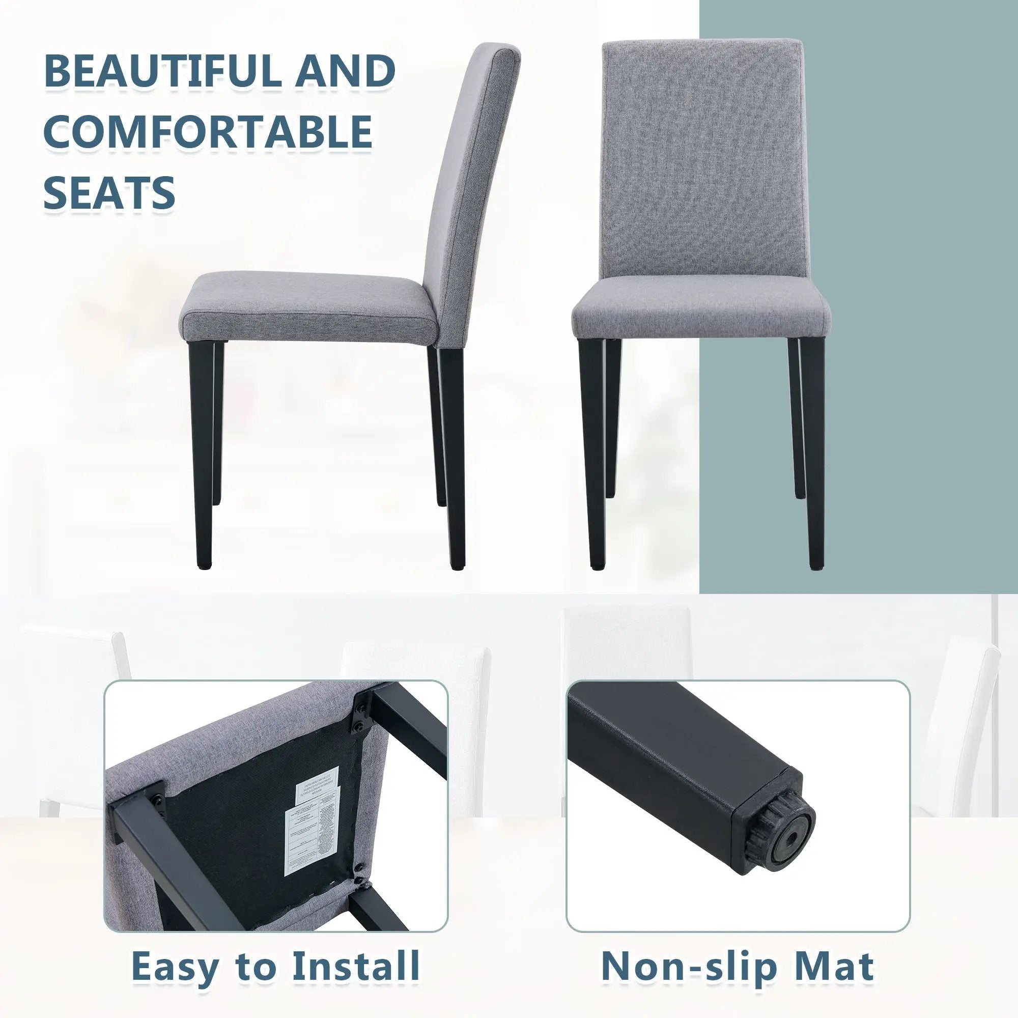 Versatile Dining Chairs With Comfortable Design And Metal Legs by Unique Piece Furniture