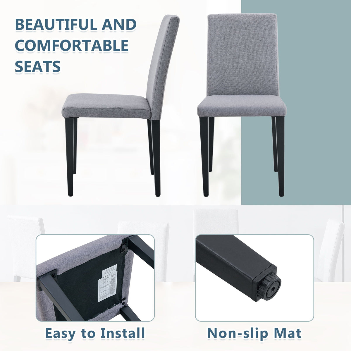Versatile Dining Chairs With Comfortable Design And Metal Legs, photo 10 of 33