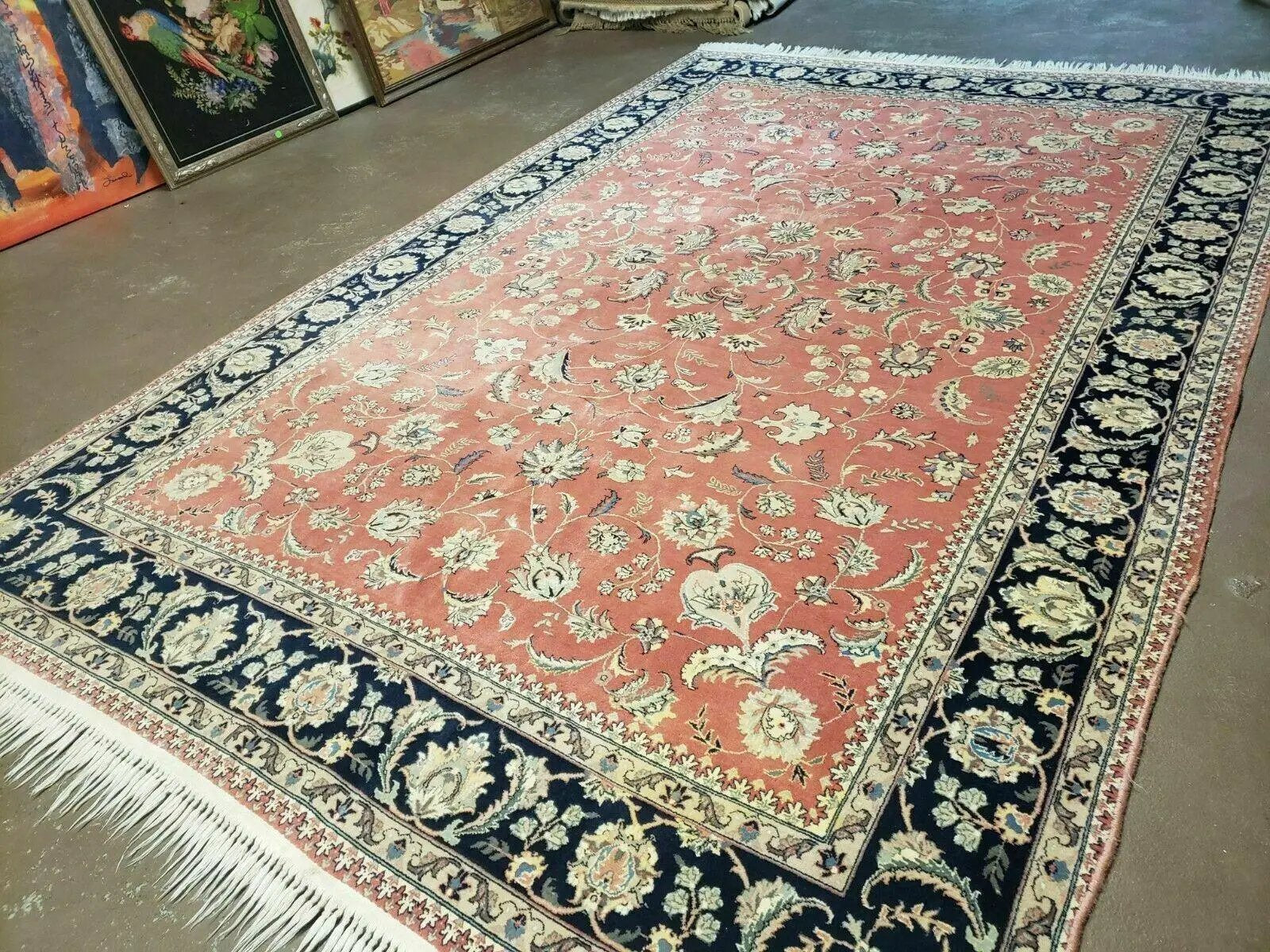 6' X 9' Vintage Fine Oriental Floral Handmade Wool Rug Vegetable Dyes Red Nice by Jewel Rugs