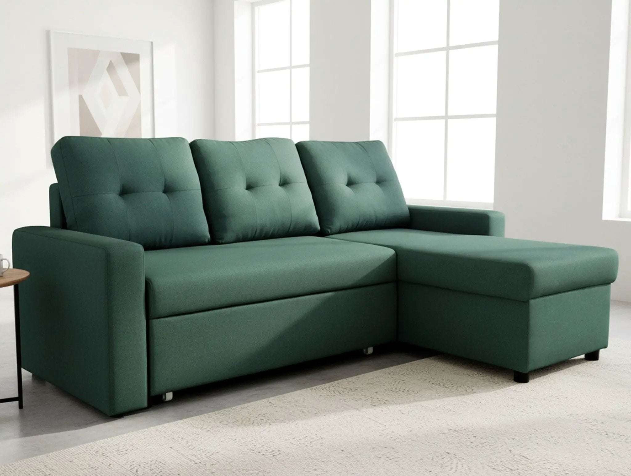 Convertible L Shaped Sectional Sleeper Sofa Bed, Saving Pull Out Couch by HouseOfZazla