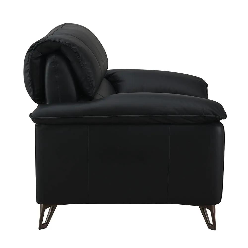 Eilene - Loveseat - Black Top Grain Leather by Unique Piece Furniture