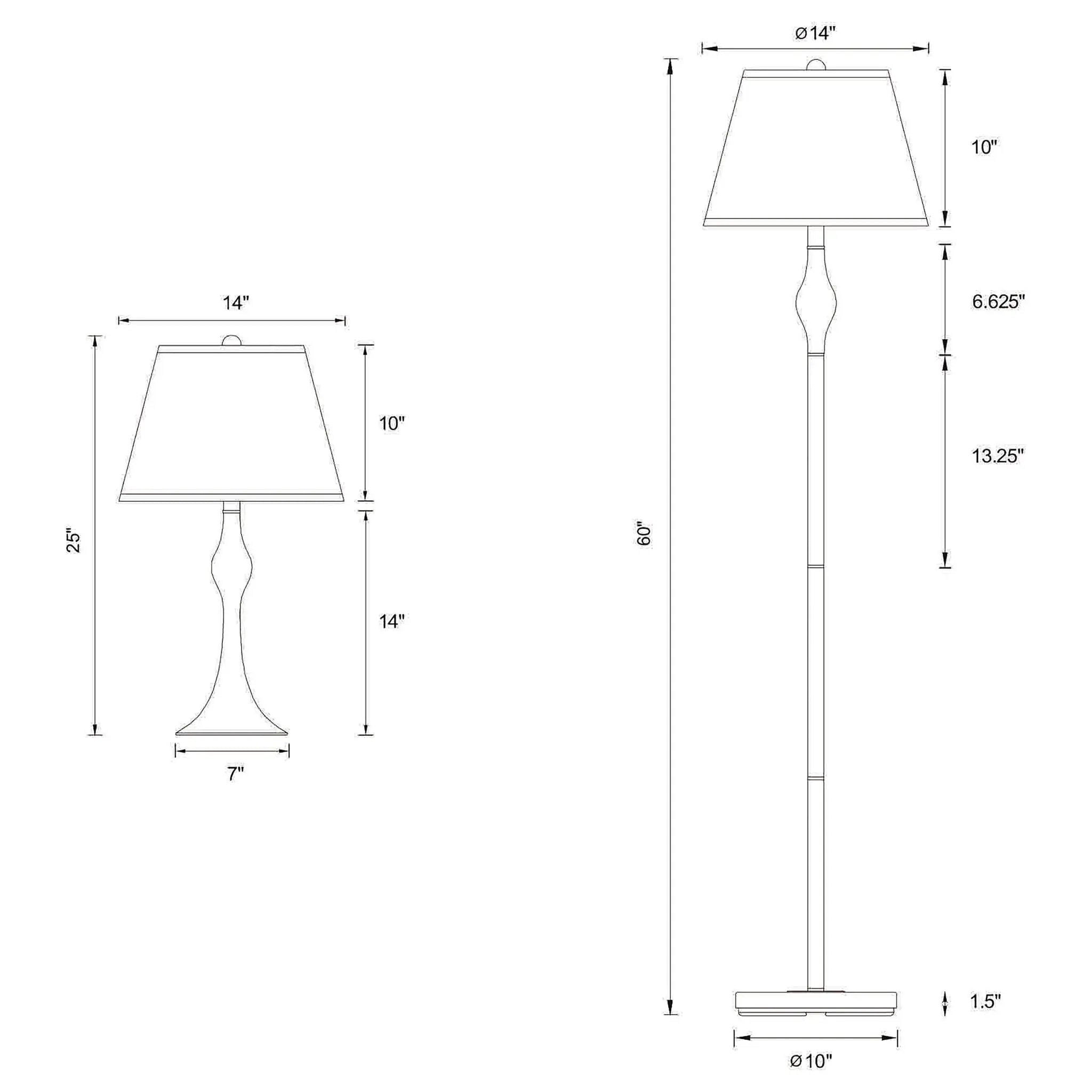 Griffin 3-piece Floor and Table Lamp Set Brushed Nickel by Unique Piece Furniture
