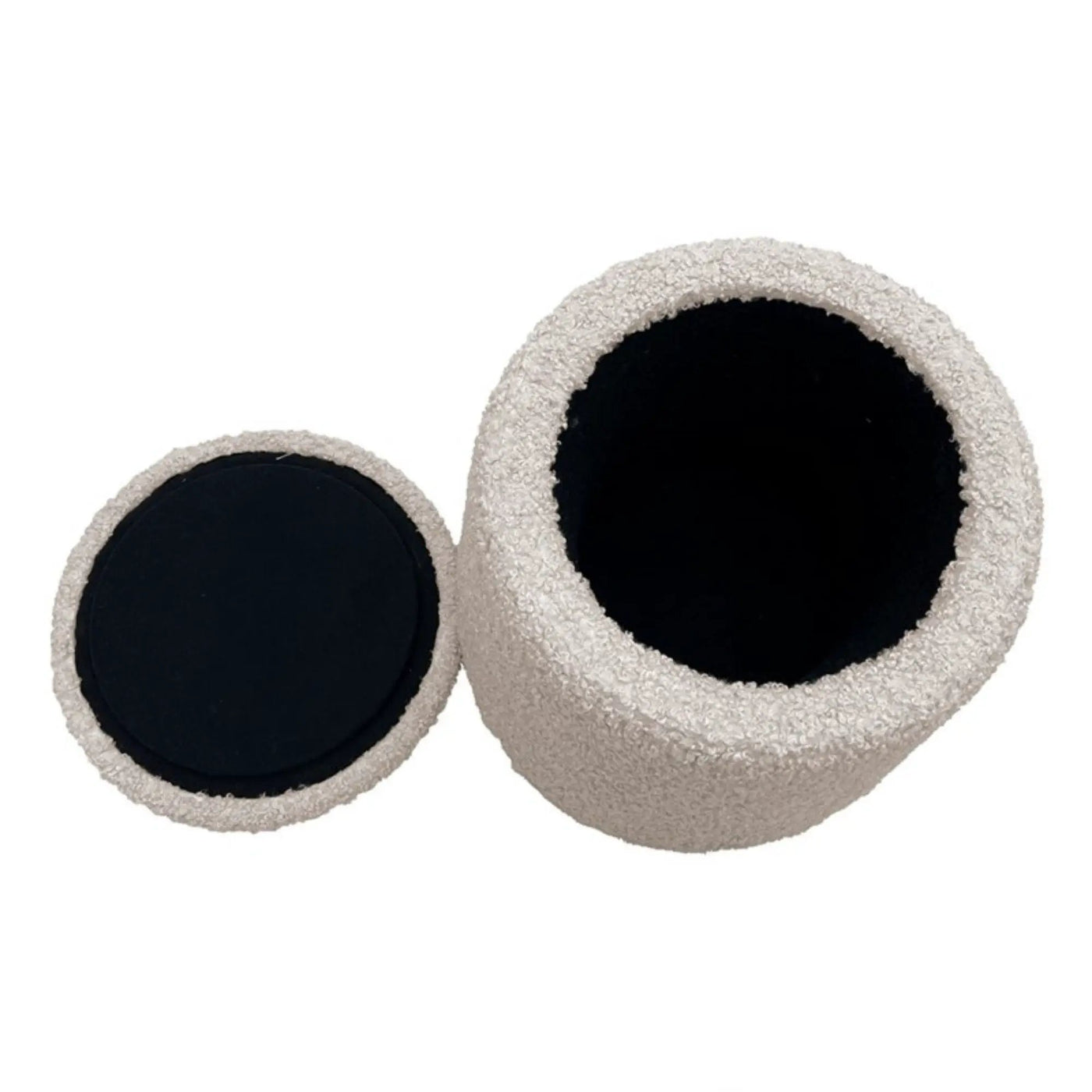 Elegant Round Storage Ottoman Upholstered by HouseOfZazla
