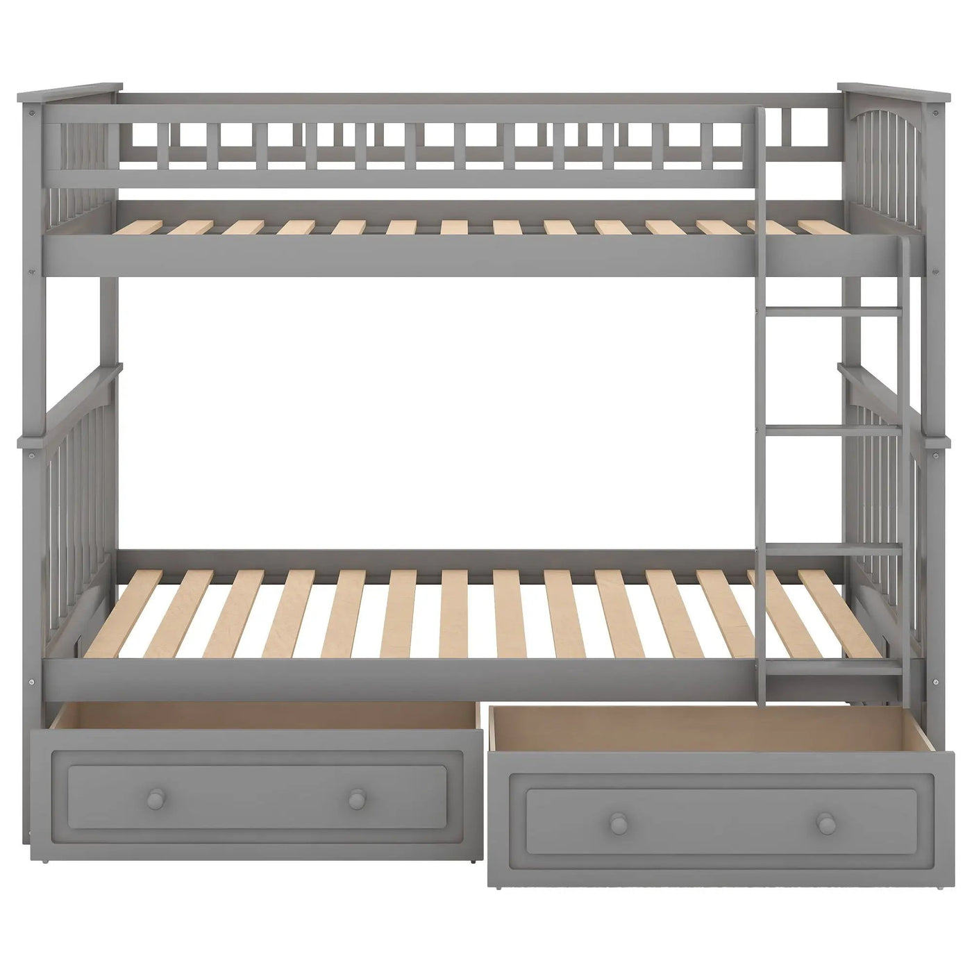 Twin Over Twin Bunk Bed With Drawers, Convertible Beds by HouseOfZazla