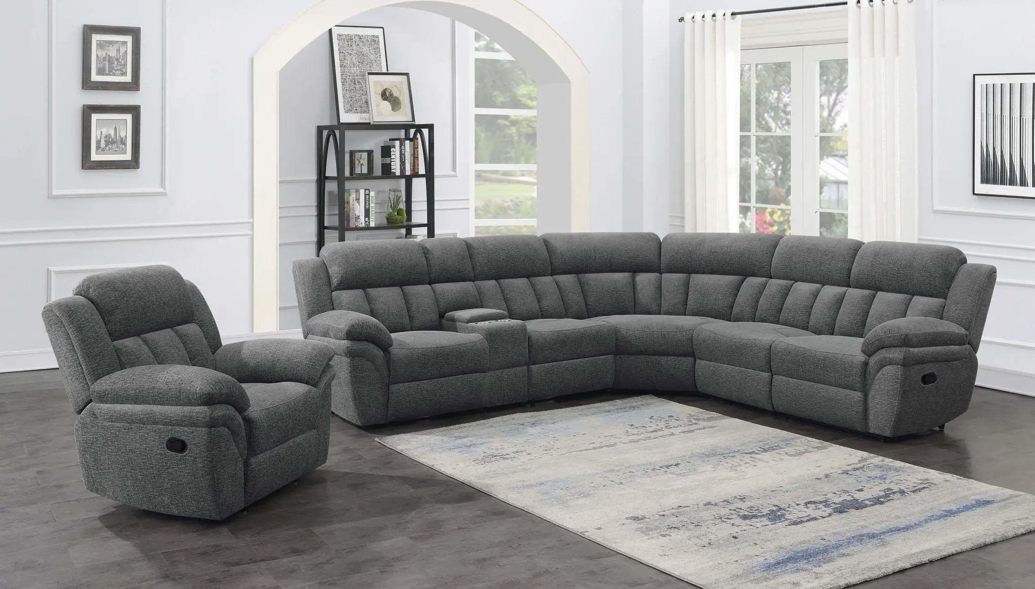Bahrain 6-piece Modular Reclining Sectional Sofa Charcoal by Unique Piece Furniture