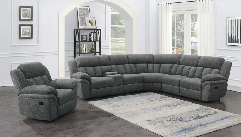 Bahrain 6-piece Modular Reclining Sectional Sofa Charcoal by Unique Piece Furniture