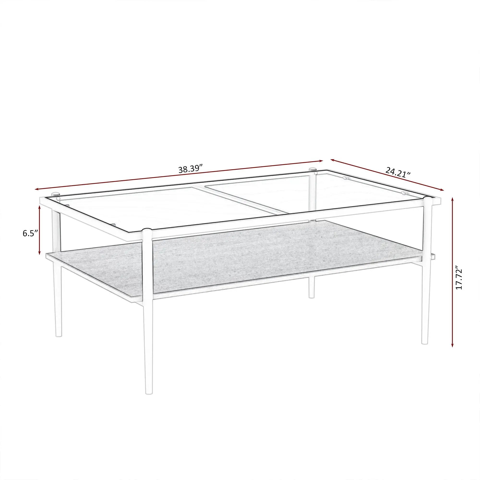 Rectangle Coffee Table With Tempered Glass Top And Legs, Modern Table For Living Room by Unique Piece Furniture