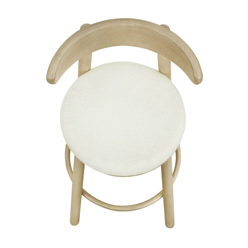 Round Cushion Bar Stools (Natural Ash + Beige) by HouseOfZazla