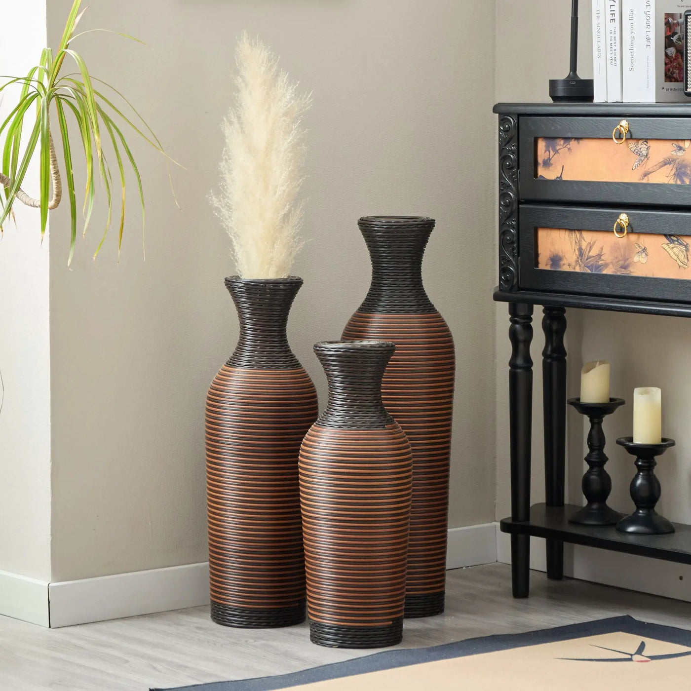 Classic And Neat Floor Vase, High Independent Flower Stand (Set of 3) by HouseOfZazla
