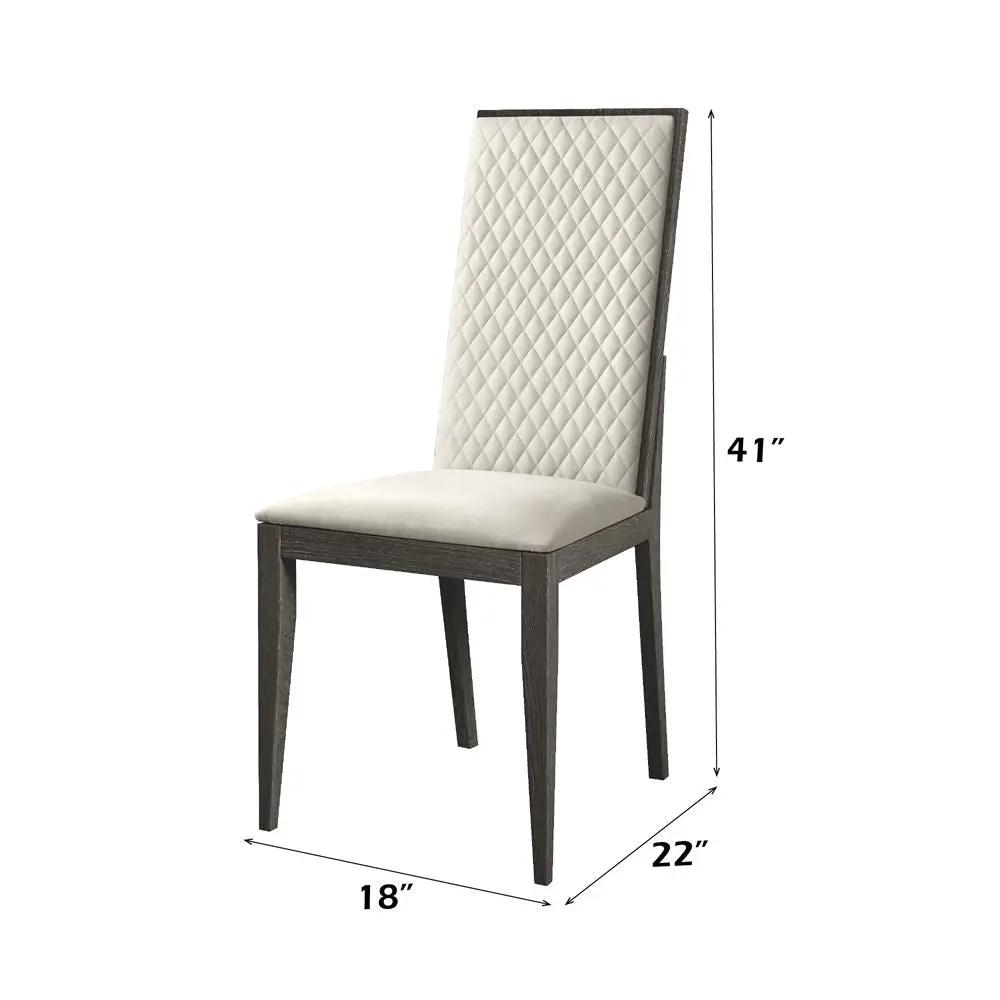 Venezia - Synthetic Leather Side Chair (Set of 2) - Gray by Unique Piece Furniture