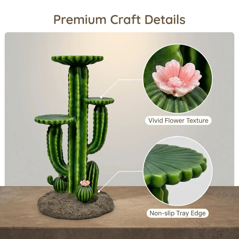 32'' Resin Saguaro Cactus Plant Stand with 3 Display Shelves by HouseOfZazla