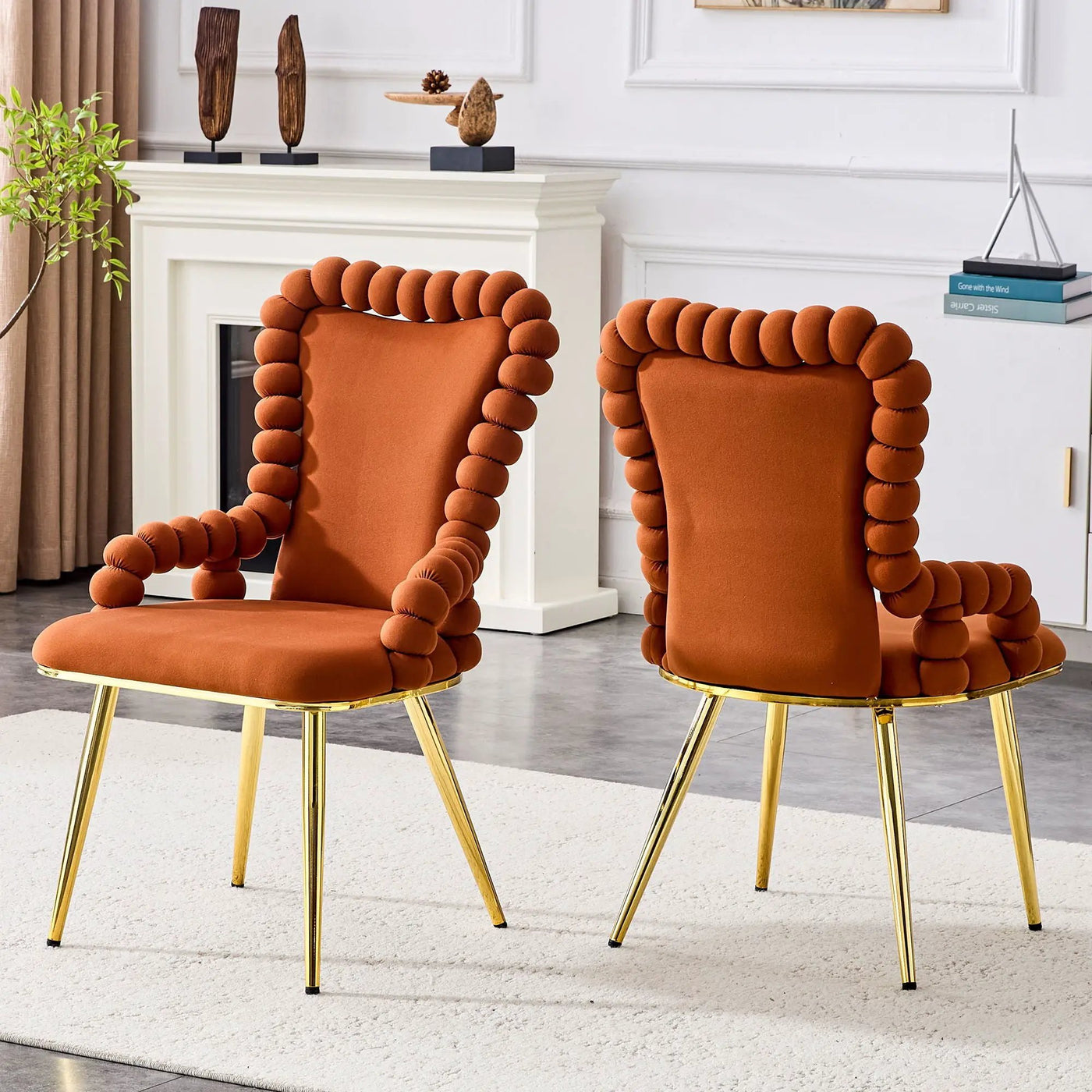 Puffy Bubble, Ball Chain Chair With Armrests For Dining Room (Set of 2) by HouseOfZazla