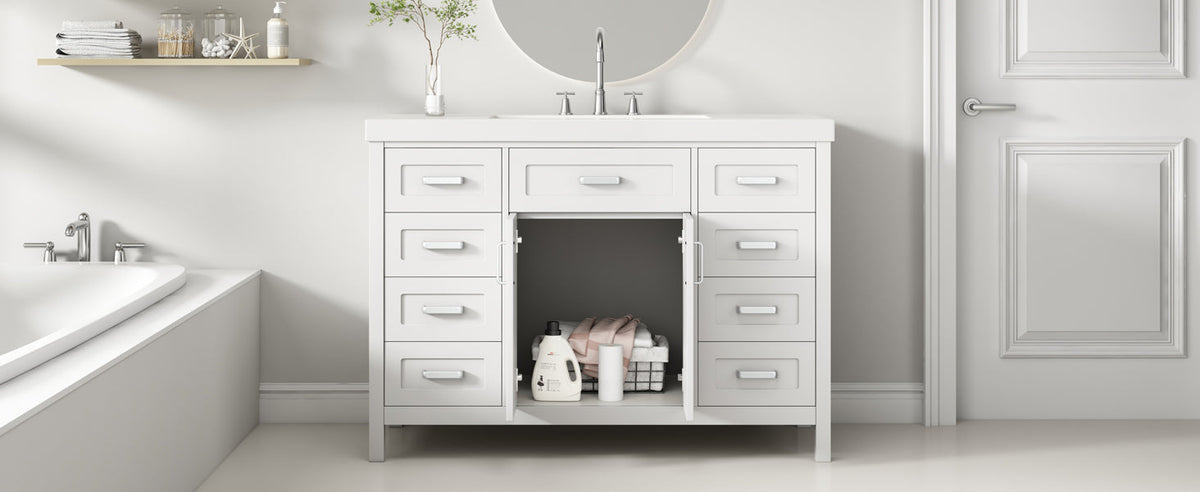 48" Bathroom Vanity with Sink, 2 Doors and 8 Drawers, photo 6 of 10