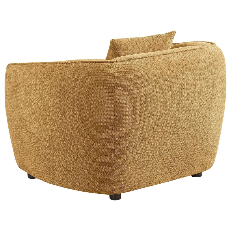 Aleisha Chenille Upholstered Accent Chair Mustard Yellow by Unique Piece Furniture