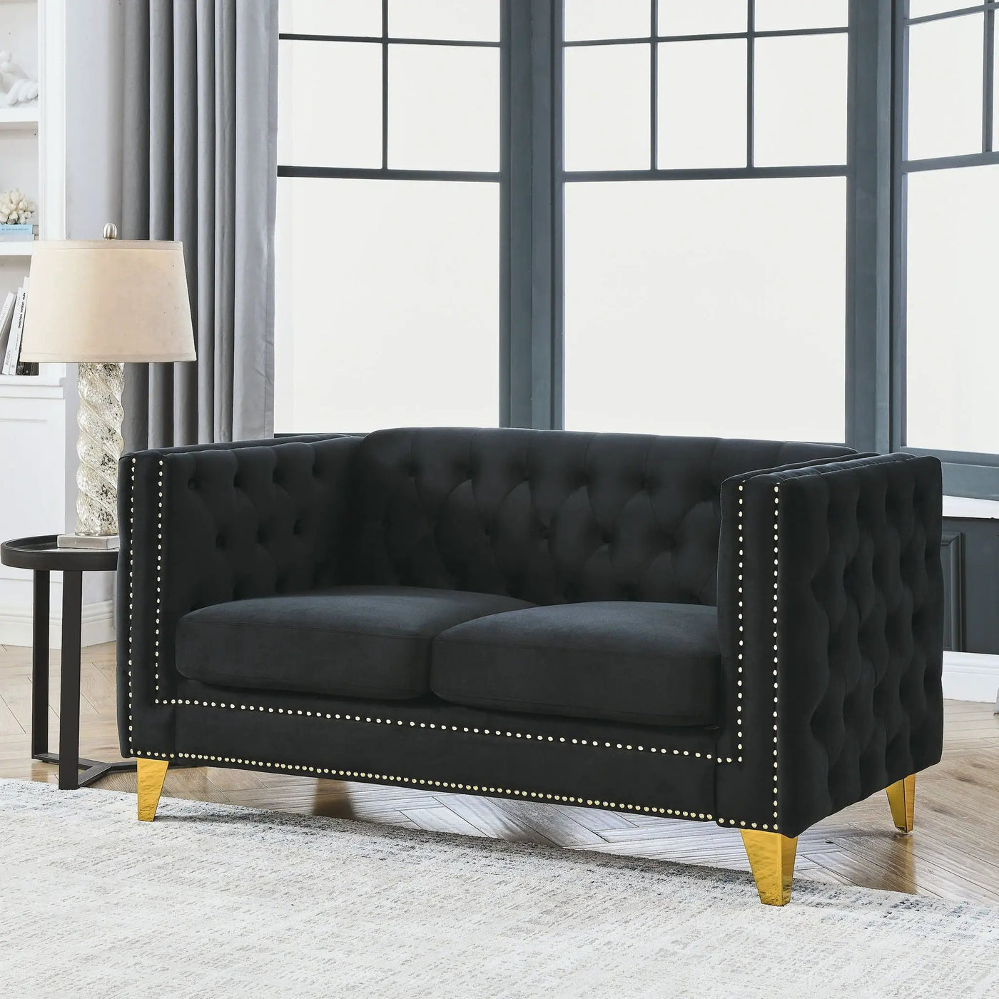 Upholstered Couch Sofa With Button Tufting For Living Room by HouseOfZazla