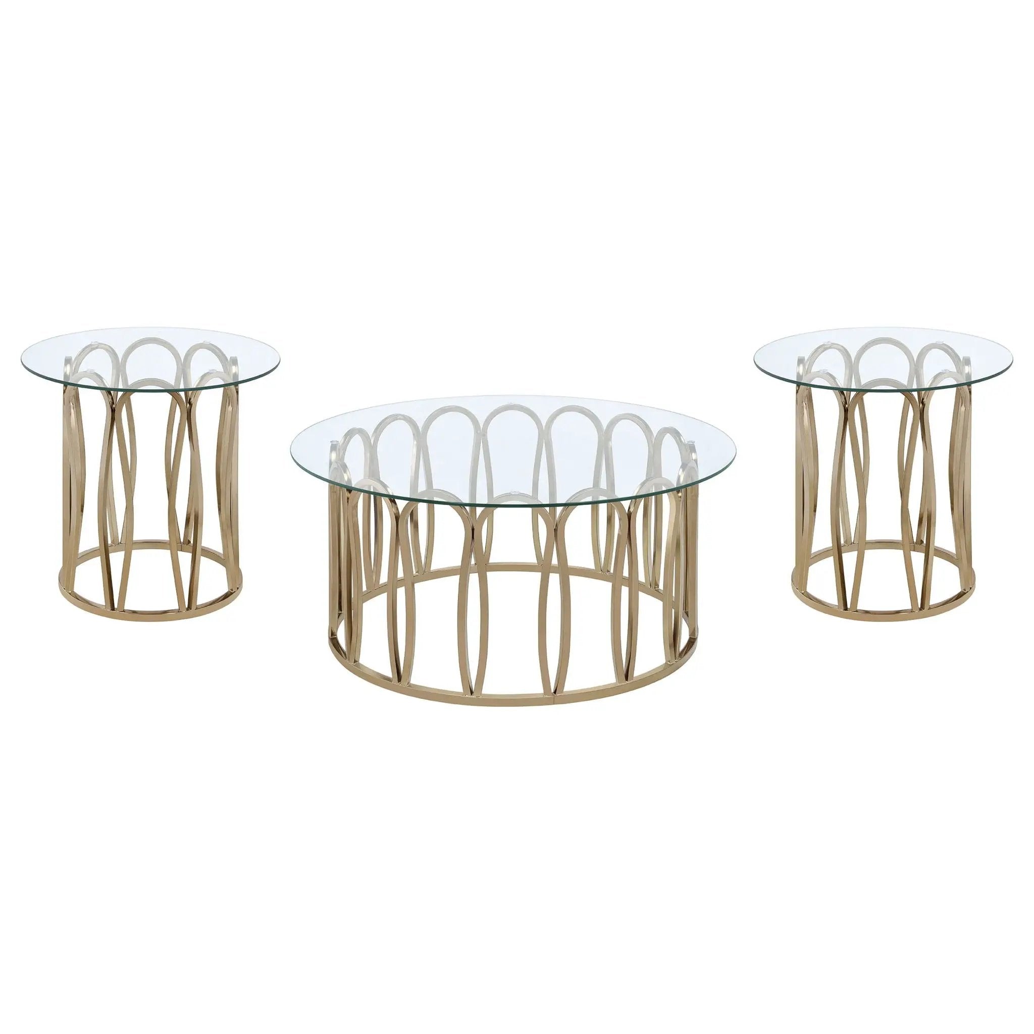 Monett 3-piece Coffee and End Table Set Chocolate Chrome by Unique Piece Furniture