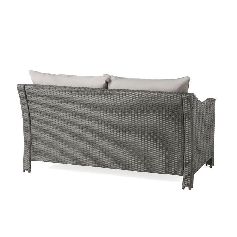 Contemporary Antibes Loveseat & Table Set Outdoor - Gray by HouseOfZazla